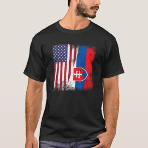 Camiseta Meio Eslovaco Bandeira Eslovaca Vintage Eslováquia