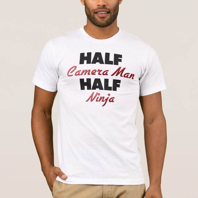 Camiseta Meio homem meio Ninja da câmera (Frente)