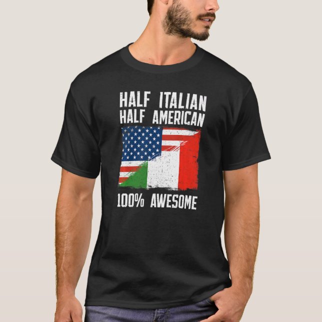 Camiseta Meio Italiano Meio Bandeira Americana Heritage Ita (Frente)