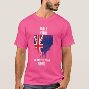 Camiseta Meio Kiwi É Melhor Que Nenhuma Nova Zelândia Engra