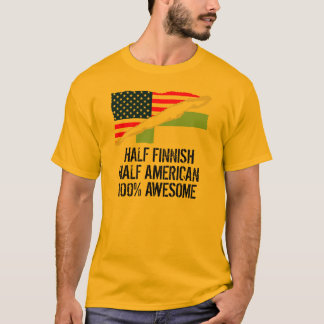 Camiseta Meio meio impressionante americano finlandês
