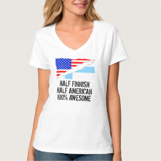 Camiseta Meio meio impressionante americano finlandês