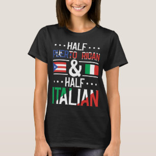 Camiseta Meio Porto-Riquenho E Meio Patrimônio Da Bandeira 
