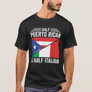 Camiseta Meio Porto-Riquenho E Meio Patrimônio Da Bandeira 