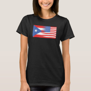 Camiseta Meio porto-riquenho - Meia bandeira americana Port