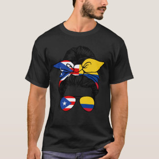 Camiseta Meio porto-riquenho Meia do Orgulho Colombiano Por