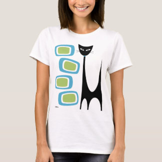 Camiseta Meio século Atômico com Oblongues Verdes e Azuis