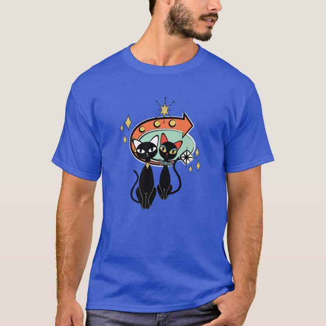 Camiseta Meio século da Era Atômica Moderna Gatos de Gatinh (Frente)
