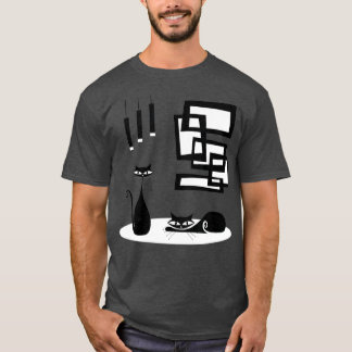 Camiseta meio século de gatos modernos e arte atômica