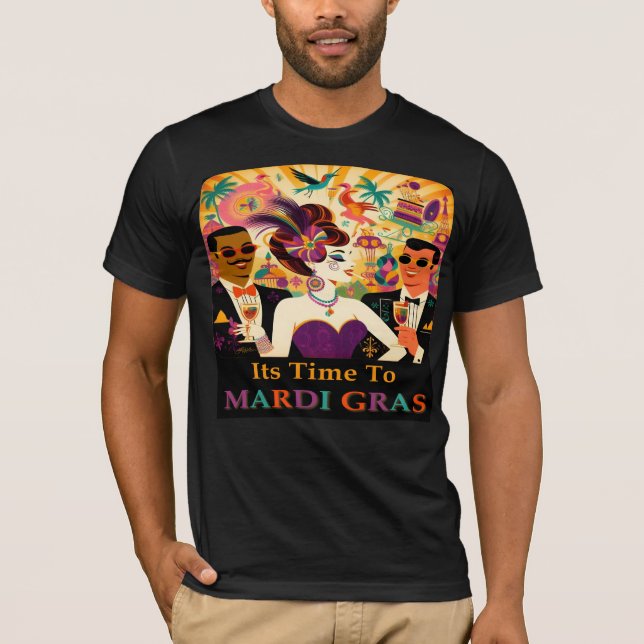 Camiseta Meio século Futuralista Mardi Gras Cocktail (Frente)