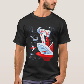 Camiseta Meio século Futurístico do Café de Cat Atômica