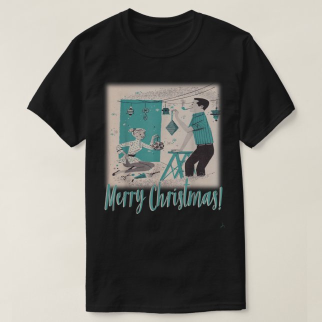 Camiseta Meio século MCM Moderno no Casal de Natal (Frente do Design)