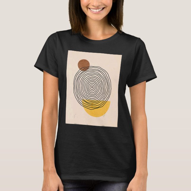 Camiseta Meio século Mens Boho Abstrato Shapes Modern 4 (Frente)