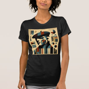 Camiseta Meio século Modern Art Man Vestindo Beret