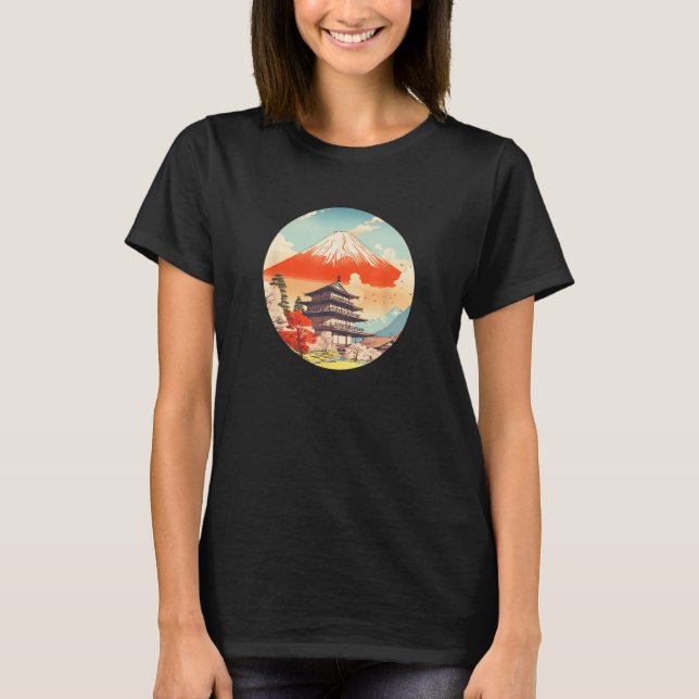 Camiseta Meio século Modern Fuji San Fujiyama Mt Fuji (Frente)