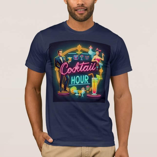 Camiseta Meio século Neon Sign Cocktail Casal (Frente)