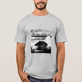 Camiseta Meio- tom preto e branco da pilha em um