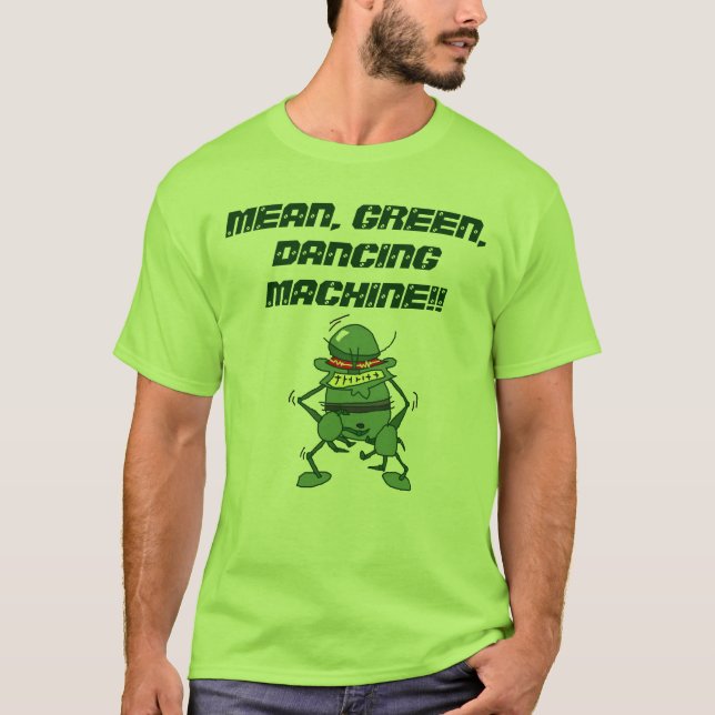 CAMISETA MEIO, VERDE, MÁQUINA DE DANÇA!! (Frente)
