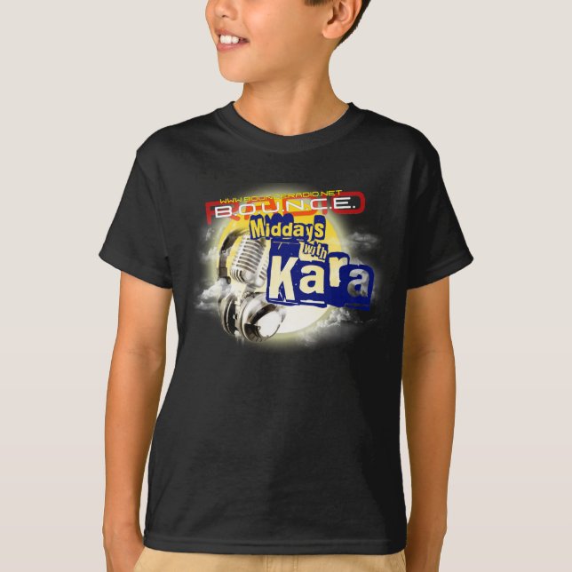 Camiseta Meios-dias com o TShirt preto do miúdo de Kara (Frente)