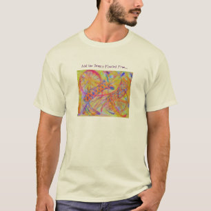 Camiseta Meios mistos abstratos vívidos