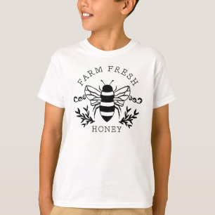 Camiseta Mel Apícola Botânico Vintage Design de Abelha