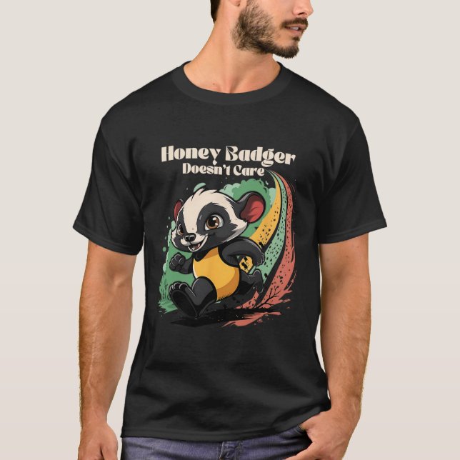 Camiseta Mel Badger não se importa com a diversão do animal (Frente)