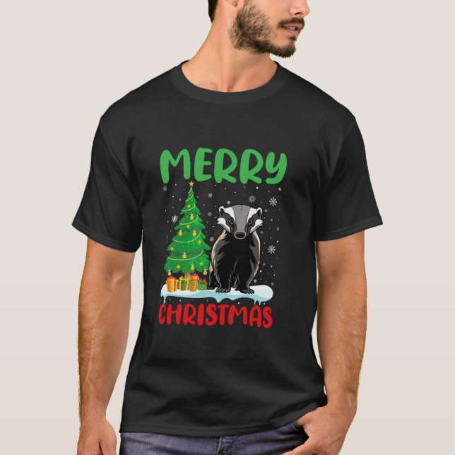Camiseta Mel Badger Tree Xmas Sweater Men Ugly Chri (Frente)