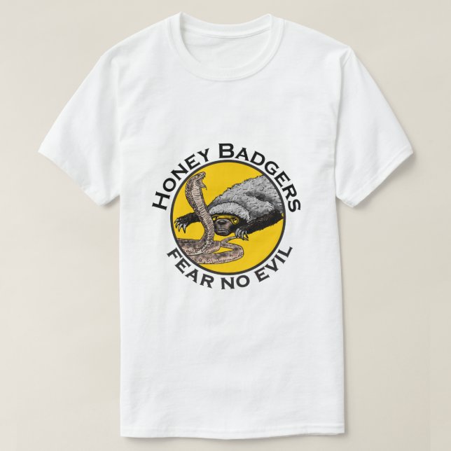 Camiseta Mel Badgers não tem medo de Mau Amarelo assustador (Frente do Design)