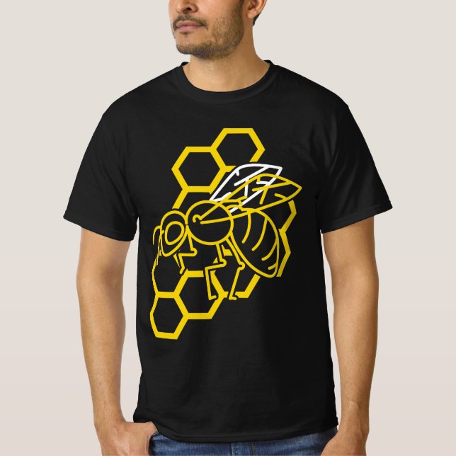 Camiseta Mel Bee Lover Gift - Honeycomb (Frente)