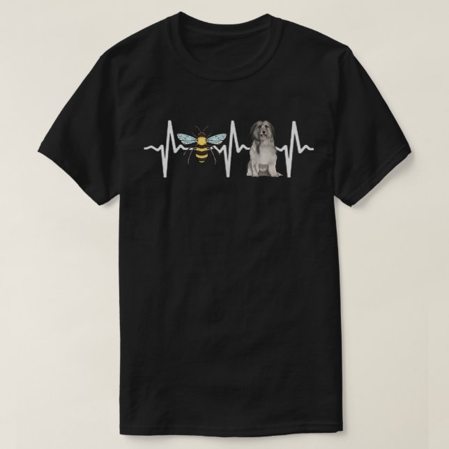 Camiseta Mel Bee Pyrenean Shepherd Heartbeat Dog Lover  (Frente do Design)