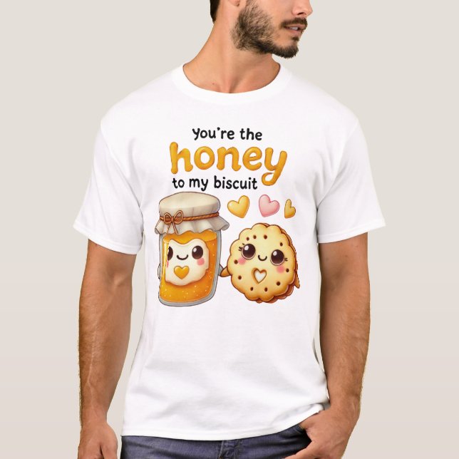Camiseta Mel e Biscoito Adorável Ilustração (Frente)