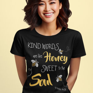 Camiseta Mel lindos abelhas palavras gentis como mel modern