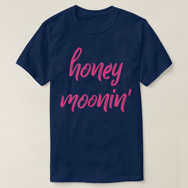 Camiseta Mel MooninPink Brush Lua de mel Casais (Frente do Design)