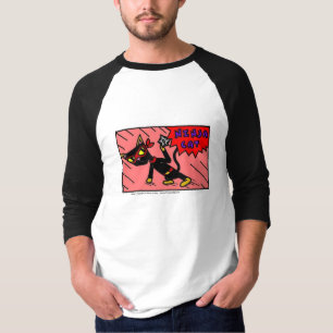 Camiseta Mel NINJA CAT Mens Raglan T Shirt