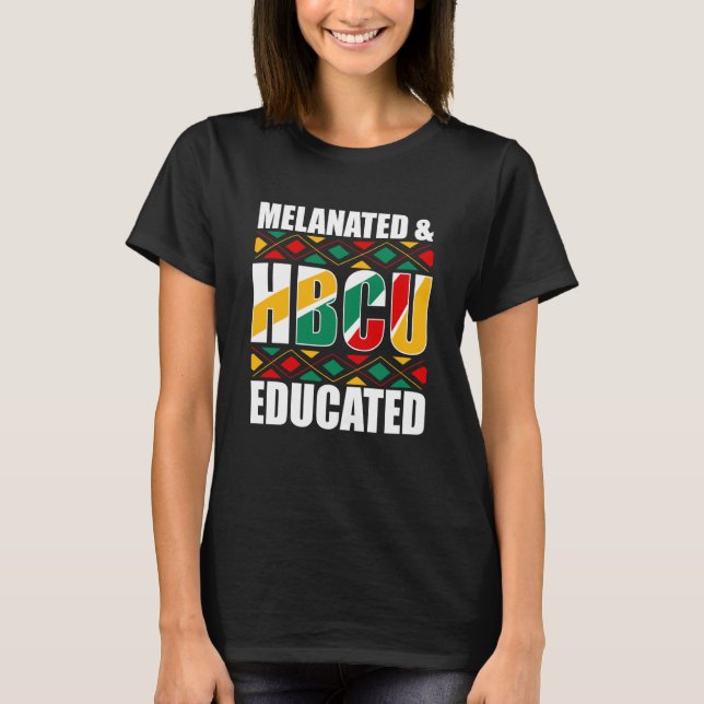 Camiseta Melanated HBCU Educated Historical Black College (Frente)