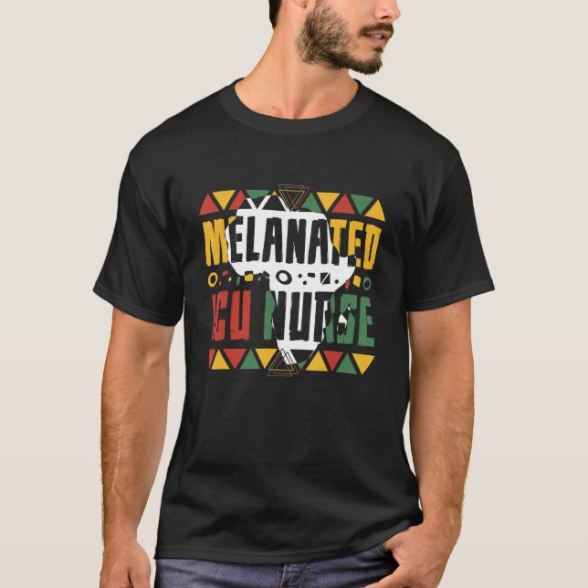 Camiseta Melanated ICU Nurse Black History Month Intensive  (Frente)