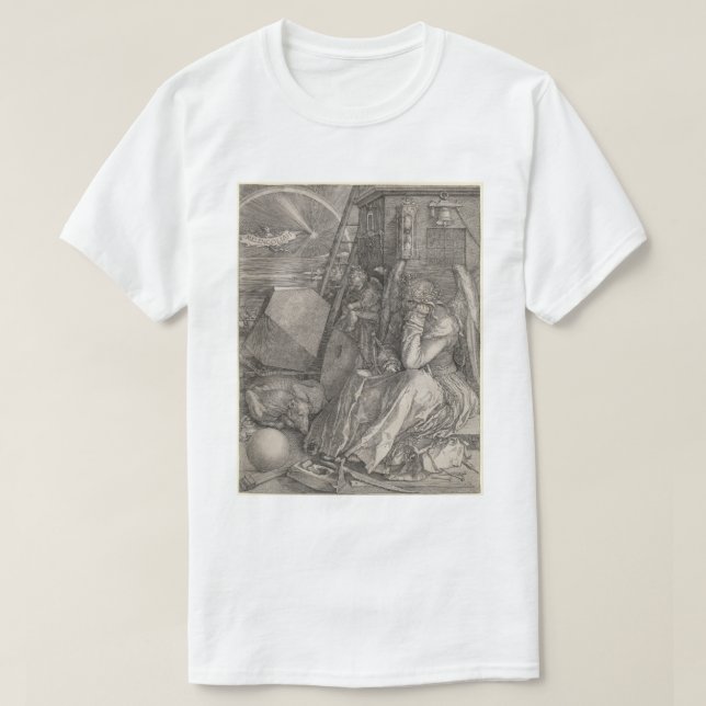 Camiseta Melancholia mim, gravando por Albrecht Durer (Frente do Design)