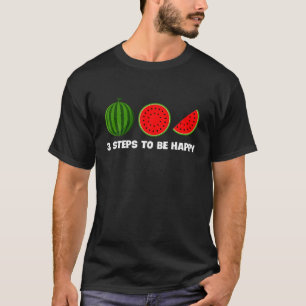Camiseta Melancia 3 Etapas Para Ser Feliz Fruta De Verão