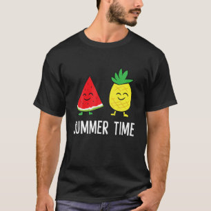 Camiseta Melancia Abacaxi Frutas de férias de Verão W