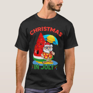 Camiseta Melancia Árvore de Natal Natal em Julho Verão