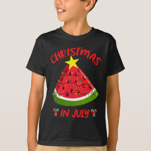 Camiseta Melancia Árvore de Natal Natal em Julho Verão