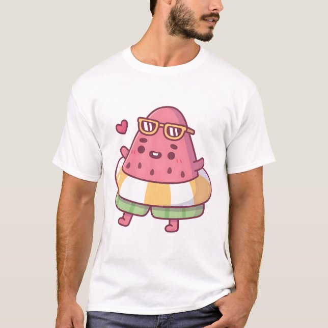 Camiseta Melancia Coca Com Óculos De Sol E Soma Flutuante D (Frente)