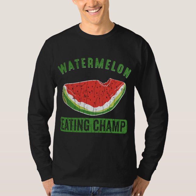 Camiseta Melancia Comendo Champ Funny Summer Fruta Lover G (Frente)