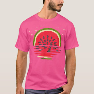 Camiseta Melancia Cura Vintage Sunset Summer Vibs Fruta