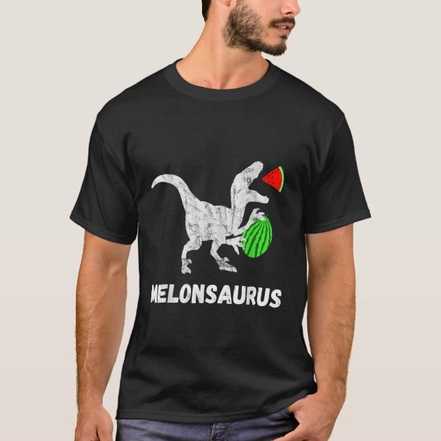 Camiseta Melancia Dinossauros Funny Melon Dino Summer Fruta (Frente)