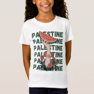 Camiseta melancia, flores e livre Palestina Repetir