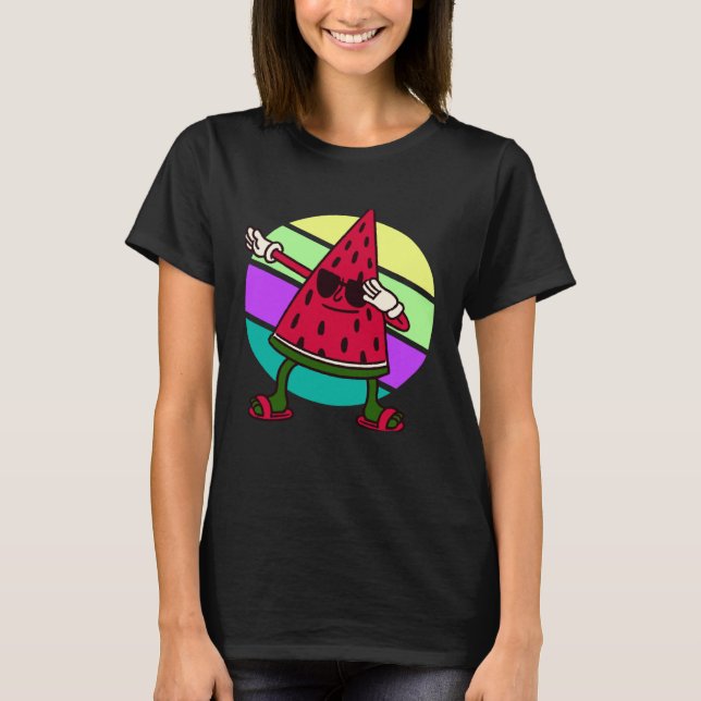Camiseta melancia fruta verão fofo dab (Frente)