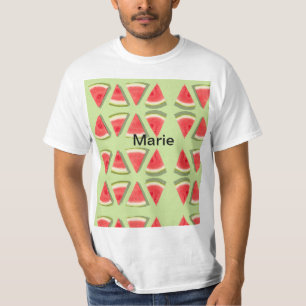 Camiseta Melancia rosa simples adicionar nome mínimo person