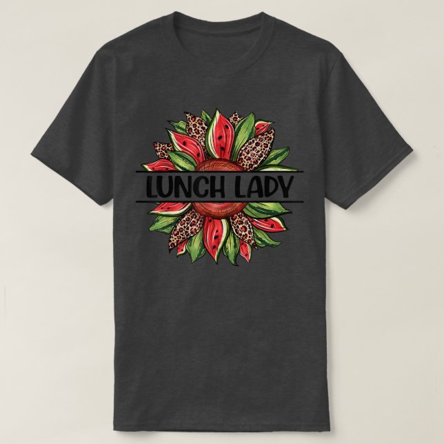 Camiseta Melancia Sunflower Hello Summer Lunch Lady (Frente do Design)