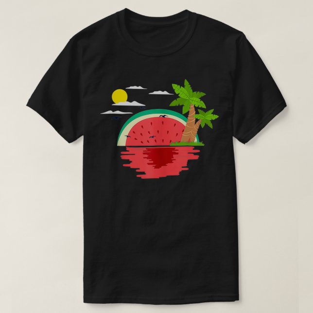 Camiseta Melancia Sunset Tropical Summer Funny Retro (Frente do Design)